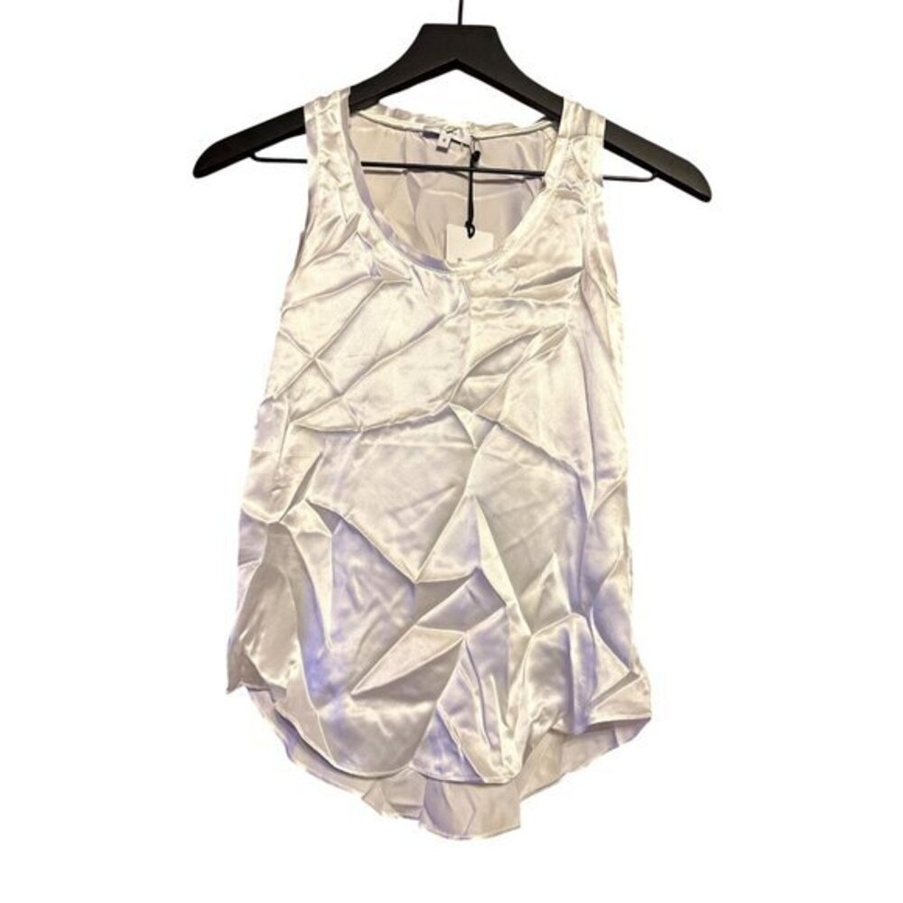 Iris & Ink White Organic Silk Tank Top Organic Sleeveless Blouse Size UK 4 US 0